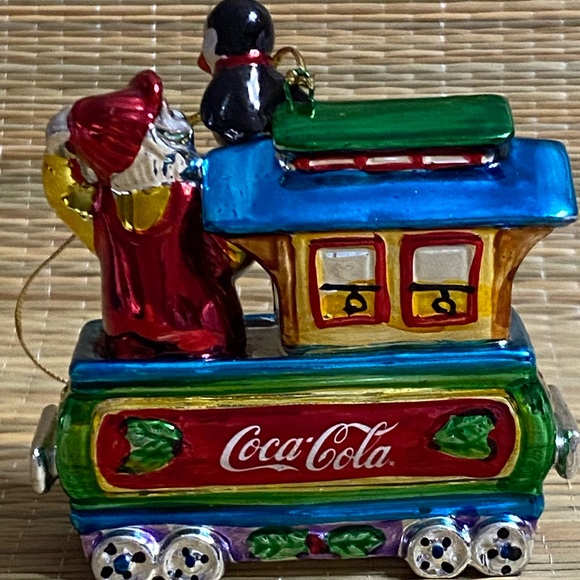CocaCola Train Christmas Ornament w/ Cute Penguin - Picture 4 of 8